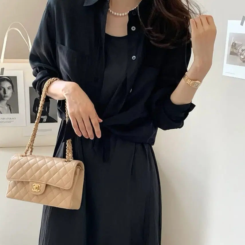 [SOLD OUT] [새상품] 데일리룩 쇼핑몰 썸머 시스루 셔츠 블랙 M