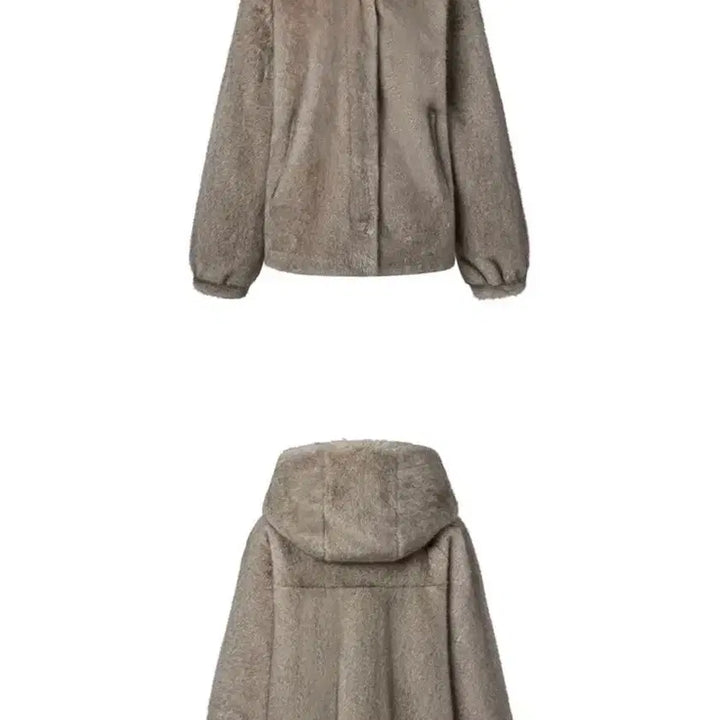[BUNJANG] LBL Essential Faux Fur Hooded Jacket Silver Gray (M) / lbl 에센셜 FAUX퍼 후드자켓 실버그레이 m (66)