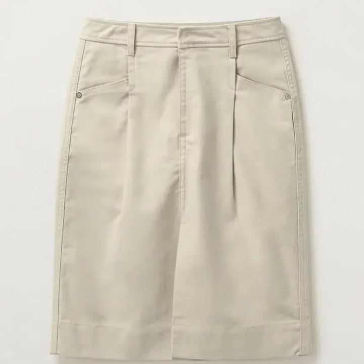 [BUNJANG] SATUR Cotton Pencil Slit Skirt - Natural Beige / [새상품-택O] SATUR 세터 코튼 펜슬 슬릿 스커트 내추럴 베이지