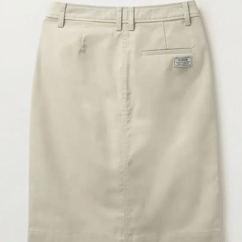 [BUNJANG] SATUR Cotton Pencil Slit Skirt - Natural Beige / [새상품-택O] SATUR 세터 코튼 펜슬 슬릿 스커트 내추럴 베이지