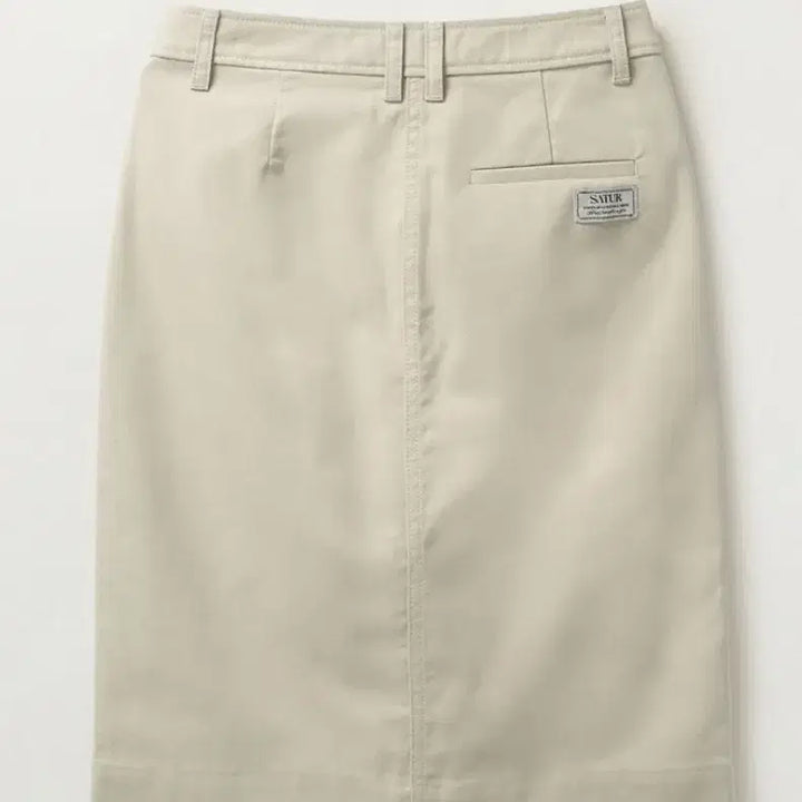 [BUNJANG] SATUR Cotton Pencil Slit Skirt - Natural Beige / [새상품-택O] SATUR 세터 코튼 펜슬 슬릿 스커트 내추럴 베이지