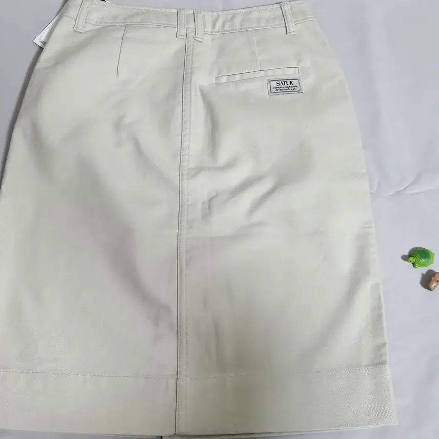 [BUNJANG] SATUR Cotton Pencil Slit Skirt - Natural Beige / [새상품-택O] SATUR 세터 코튼 펜슬 슬릿 스커트 내추럴 베이지