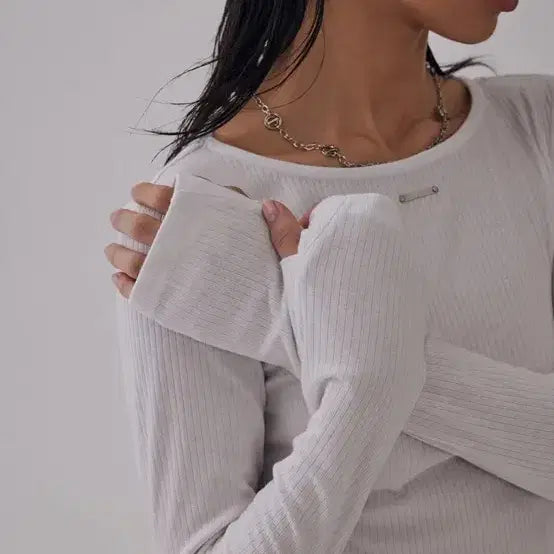 [BUNJANG] Trimming Bird Boat Neck Long Sleeve T-shirt / (새상품) 트리밍버드 보트넥 롱슬리브 티셔츠