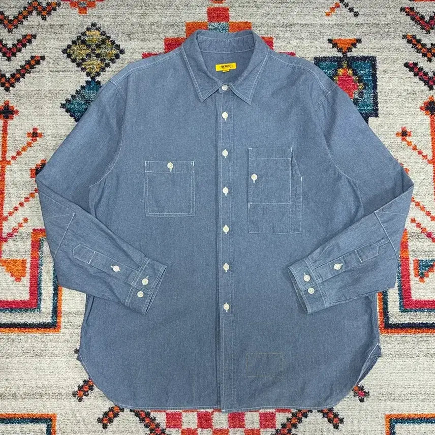 [BUNJANG] The Resq Chambray Teddy Shirt M / (새상품) 더레스큐 샴브레이 테디셔츠 M
