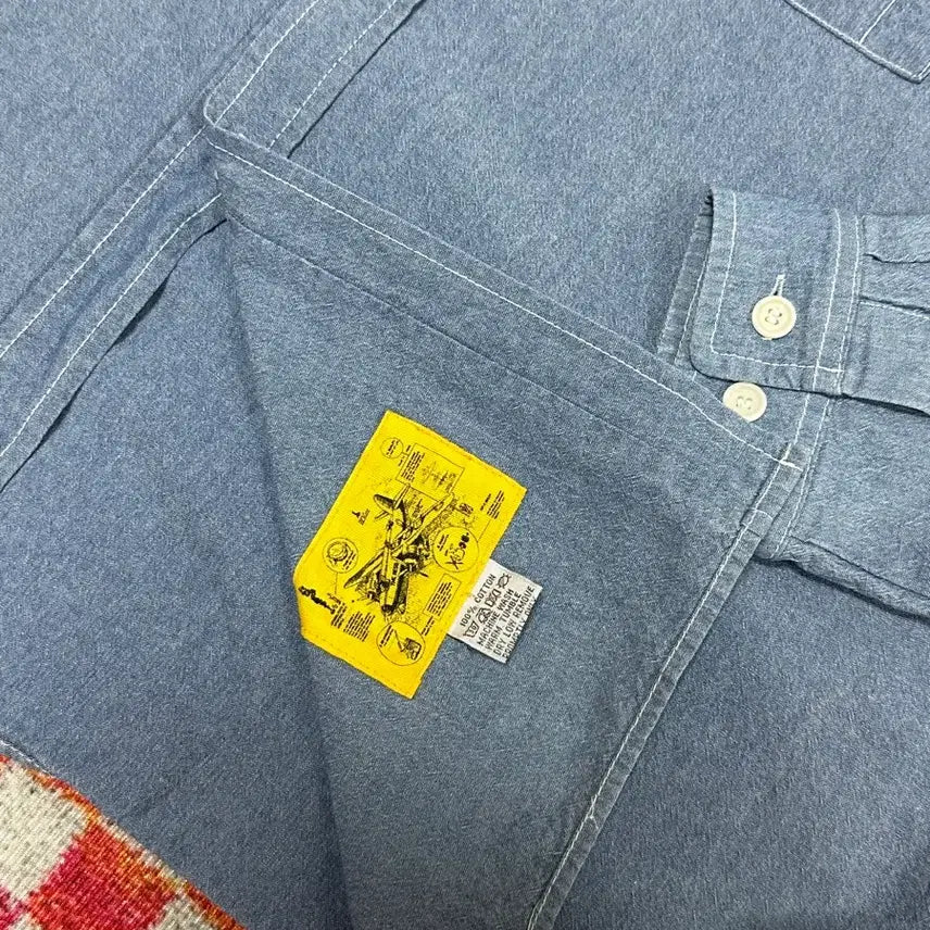 [BUNJANG] The Resq Chambray Teddy Shirt M / (새상품) 더레스큐 샴브레이 테디셔츠 M