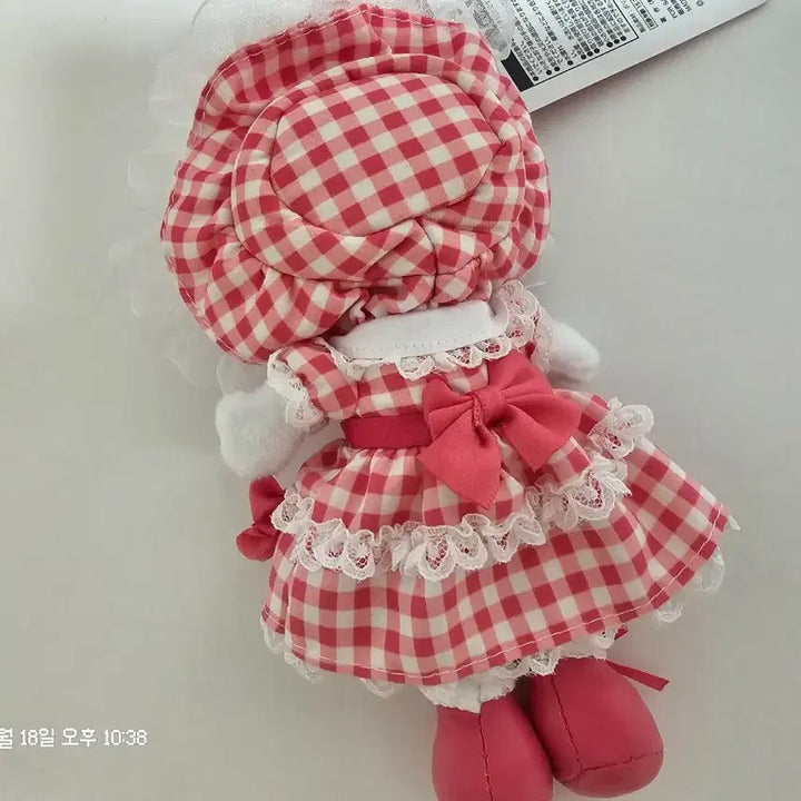 [SOLD OUT] 드레스업 로리타 헬로 키티 롱다리 인형 키링 체크 레드 원피스