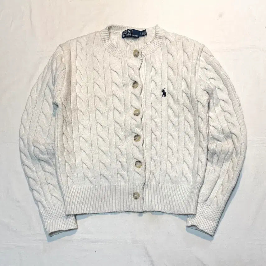 [BUNJANG] Polo Ralph Lauren Cable Knit Cardigan / 폴로 랄프로렌 꽈배기 케이블 니트 아이보리