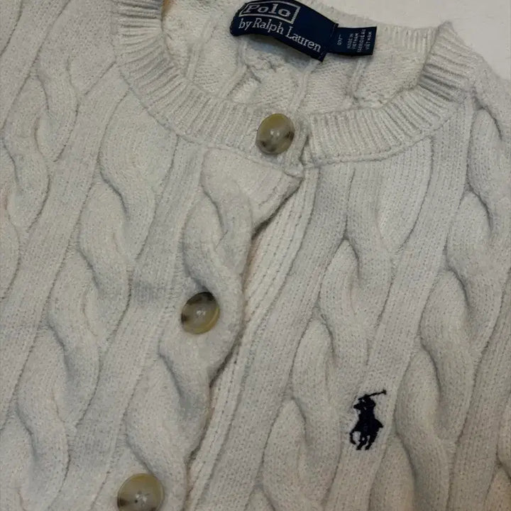 [BUNJANG] Polo Ralph Lauren Cable Knit Cardigan / 폴로 랄프로렌 꽈배기 케이블 니트 아이보리