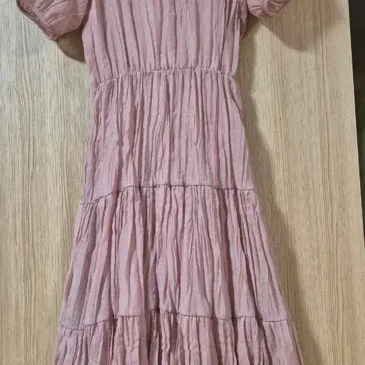 [BUNJANG] Benito Pink Shirred Long Dress / 베니토 핑크 셔링 롱 원피스~날씬66