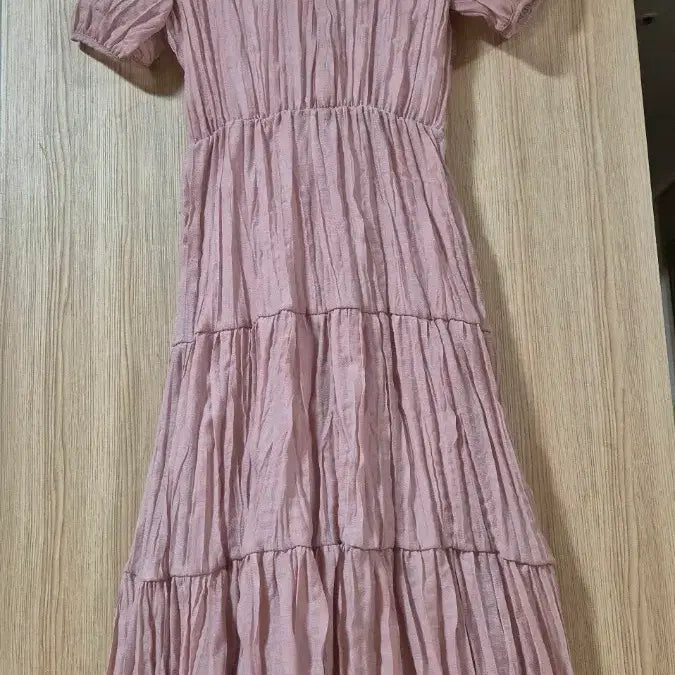 [BUNJANG] Benito Pink Shirred Long Dress / 베니토 핑크 셔링 롱 원피스~날씬66