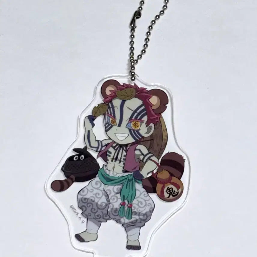 [BUNJANG] Demon Slayer Akaza Raccoon Acrylic Keyring / 귀멸의칼날 아카자 너구리 아크릴 키링