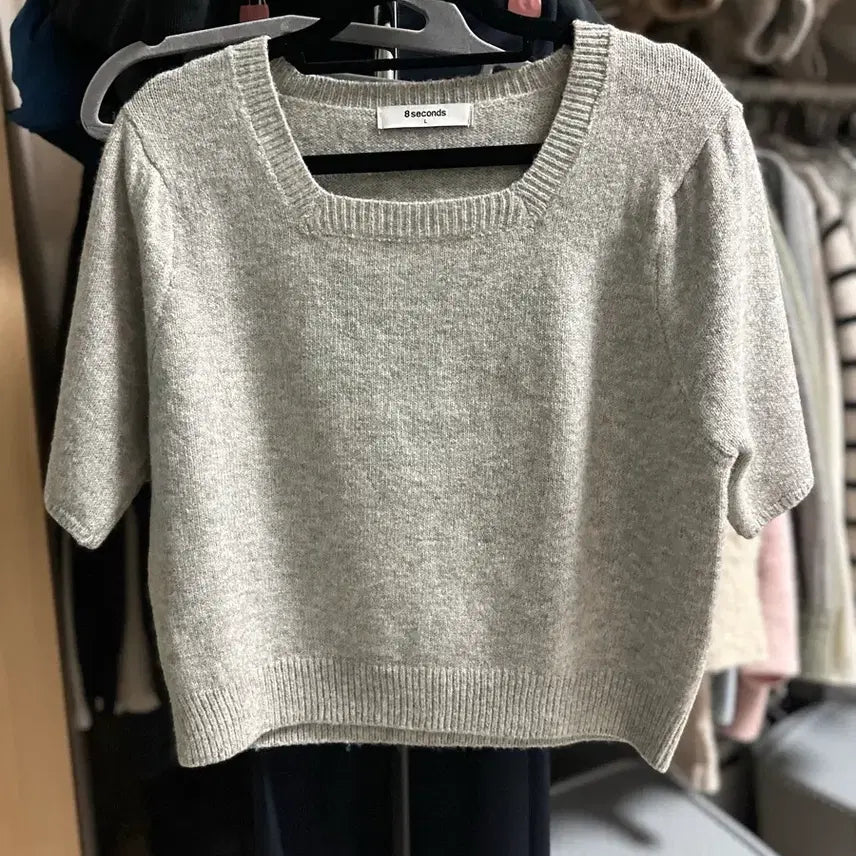 [BUNJANG] 8Seconds Short Sleeve Knit Top - Size L / 에잇세컨즈 반팔 니트 L