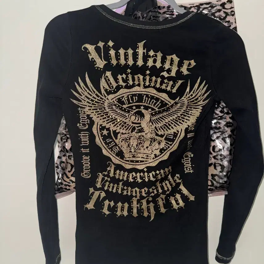 [BUNJANG] D.I.A Gold Print Long Sleeve Top / 오네갸루 d.i.a깔 상의 롱슬리브 긴팔탑