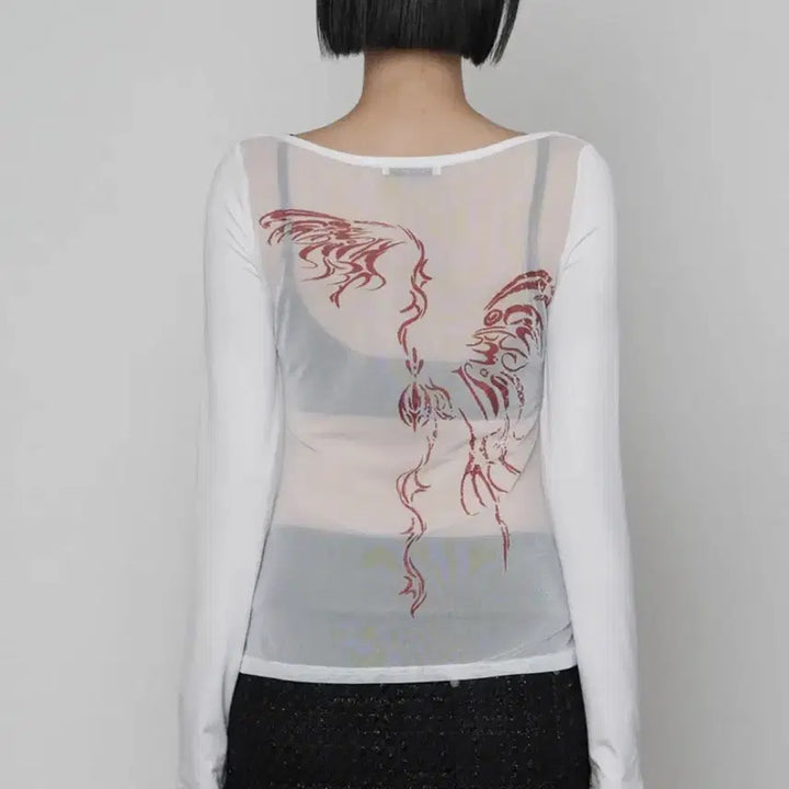 [BUNJANG] Hartoha Jiwoo Back See-through Long Sleeve / *하투하 지우 착용* 에트오소메 백시스루 롱슬리브
