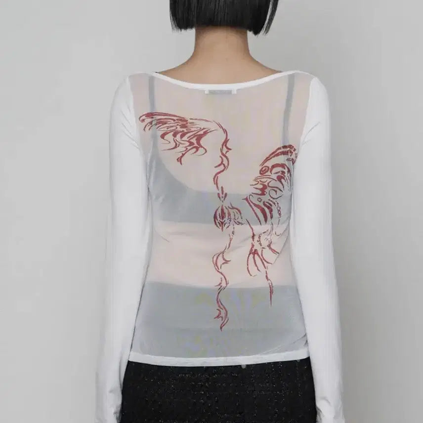 [BUNJANG] Hartoha Jiwoo Back See-through Long Sleeve / *하투하 지우 착용* 에트오소메 백시스루 롱슬리브