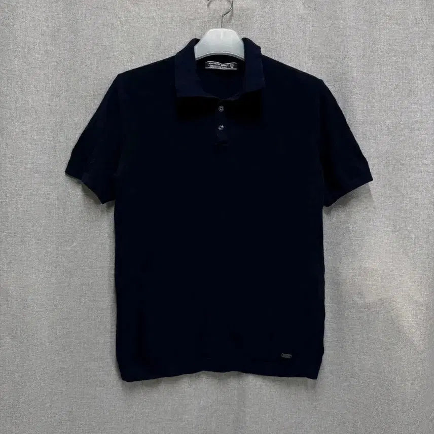 [BUNJANG] Jean-Michel Basquiat Summer Navy Knit Top / [95] 장 미쉘 바스키아 여름 카라 반팔니트