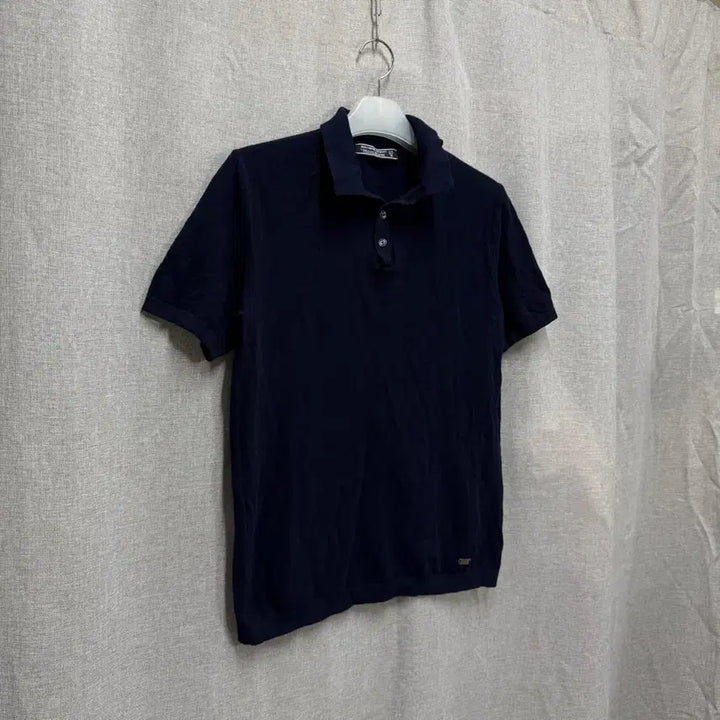 [BUNJANG] Jean-Michel Basquiat Summer Navy Knit Top / [95] 장 미쉘 바스키아 여름 카라 반팔니트