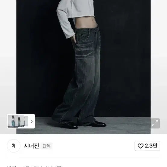 [BUNJANG] 시너진 oversized cat washing denim pants / 시너진 oversized cat washing denim pants