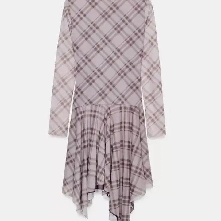 [BUNJANG] Zara Check Tulle Dress - Lilac - New with Tags / 자라 체크 튤 원피스 라일락