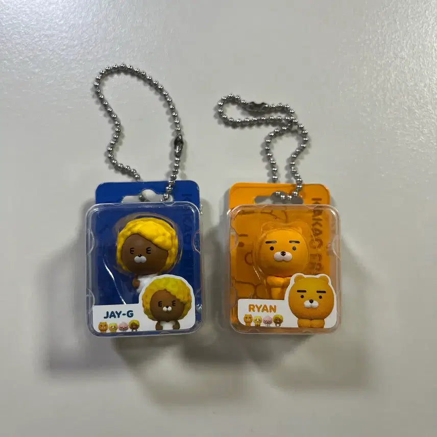 [BUNJANG] Kakao Friends Jay &amp; Ryan Miniature Keyring Bundle Set / 카카오프렌즈 미니어처 키링 제이지/라이언 일괄