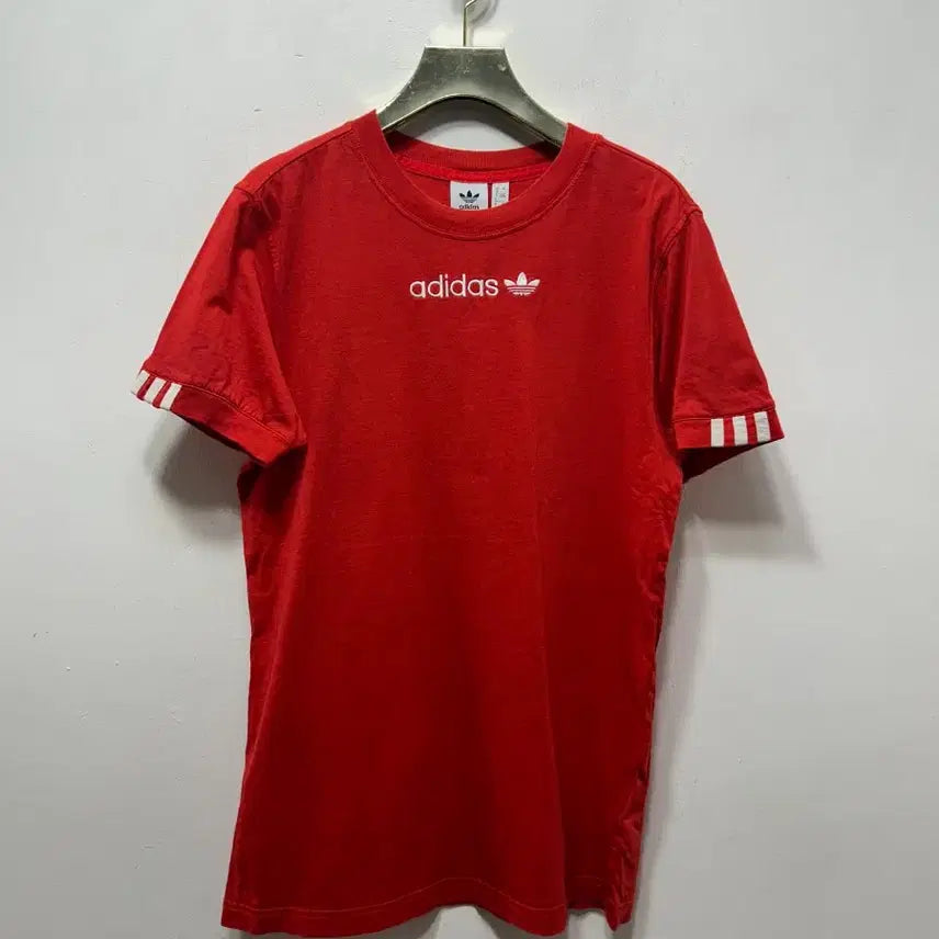 [BUNJANG] Adidas Red Short-Sleeve T-shirt (L) / 아디다스 빨간색 반팔 티셔츠 L