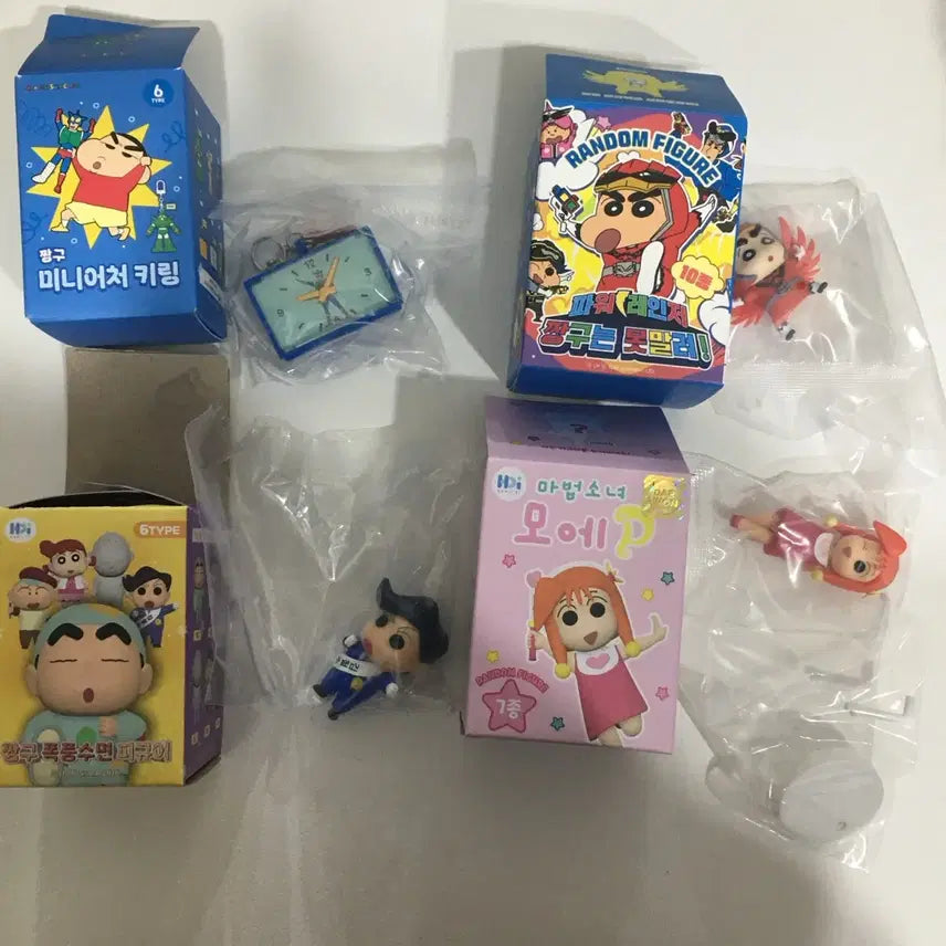 [SOLD OUT] [일괄/단순개봉] 짱구 랜덤 피규어 키링 4종 세트