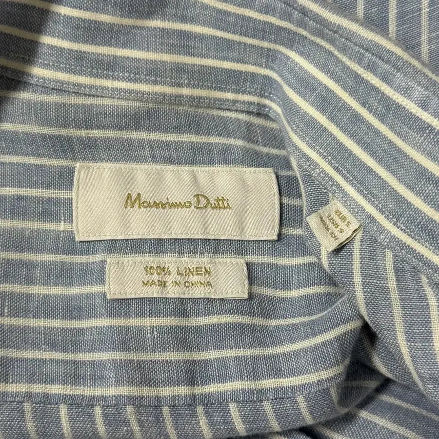[BUNJANG] Massimo Dutti Linen Stripe Shirt / 마시모두띠 Massimo Dutti 린넨 스트라이프 셔츠