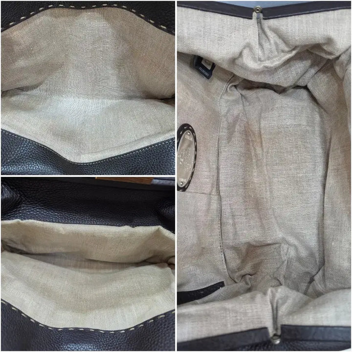 [SOLD OUT] (정품)펜디 브라운 스티치 레더 토트백