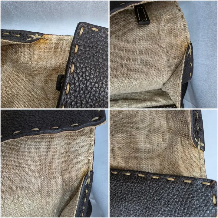 [SOLD OUT] (정품)펜디 브라운 스티치 레더 토트백