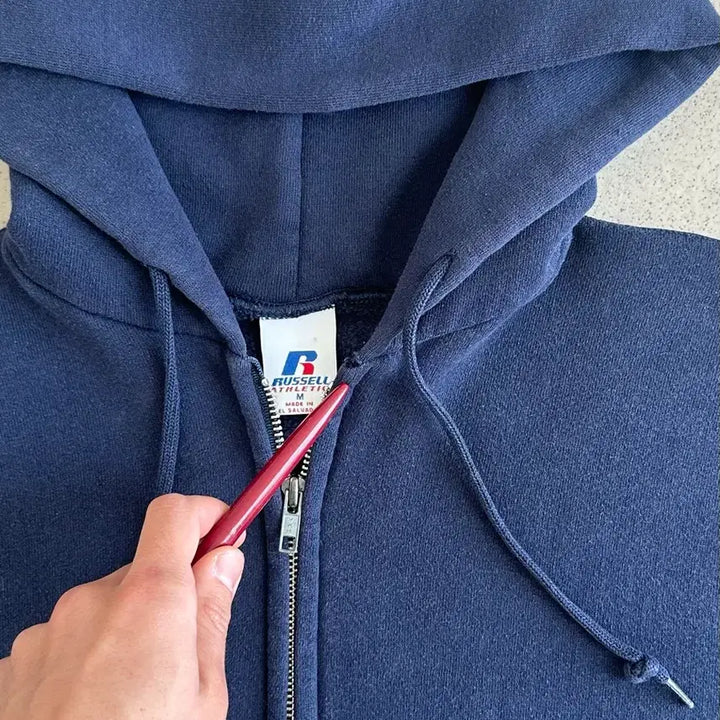 [SOLD OUT] 00s 빈티지 러셀 후드집업 네이비 M