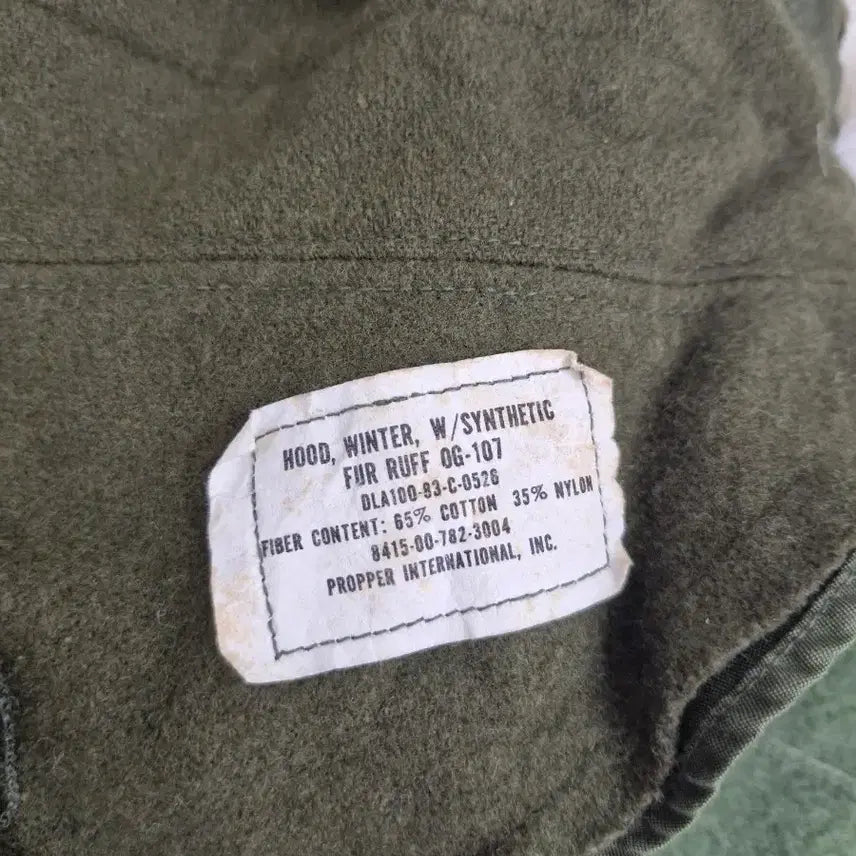 [BUNJANG] M-65 Fishtail Hood / 오리지날 미군 M-65 피쉬테일 후드