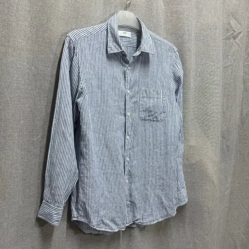 [SOLD OUT] [L] 유니클로 스트라이프 린넨 마 셔츠 남방