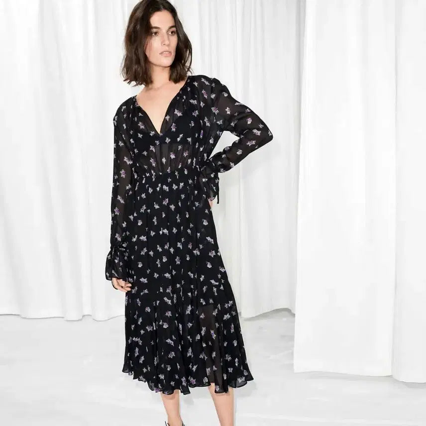 [BUNJANG] &amp; Other Stories Butterfly Pattern Chiffon Dress / 앤아더스토리즈 나비패턴 시폰원피스 55-66