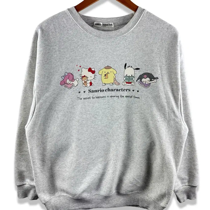 [BUNJANG] Sanrio Characters Gray Sweatshirt / 산리오캐릭터즈 그레이 스웻셔츠3007