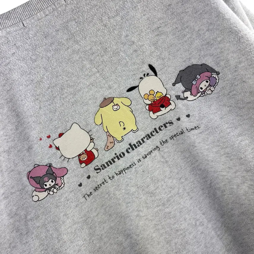 [BUNJANG] Sanrio Characters Gray Sweatshirt / 산리오캐릭터즈 그레이 스웻셔츠3007