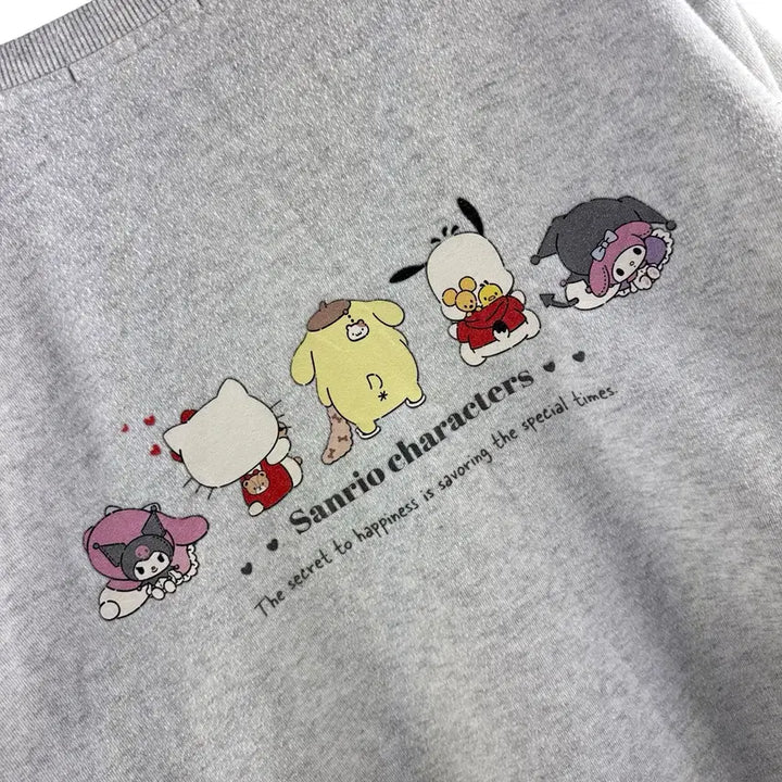 [BUNJANG] Sanrio Characters Gray Sweatshirt / 산리오캐릭터즈 그레이 스웻셔츠3007
