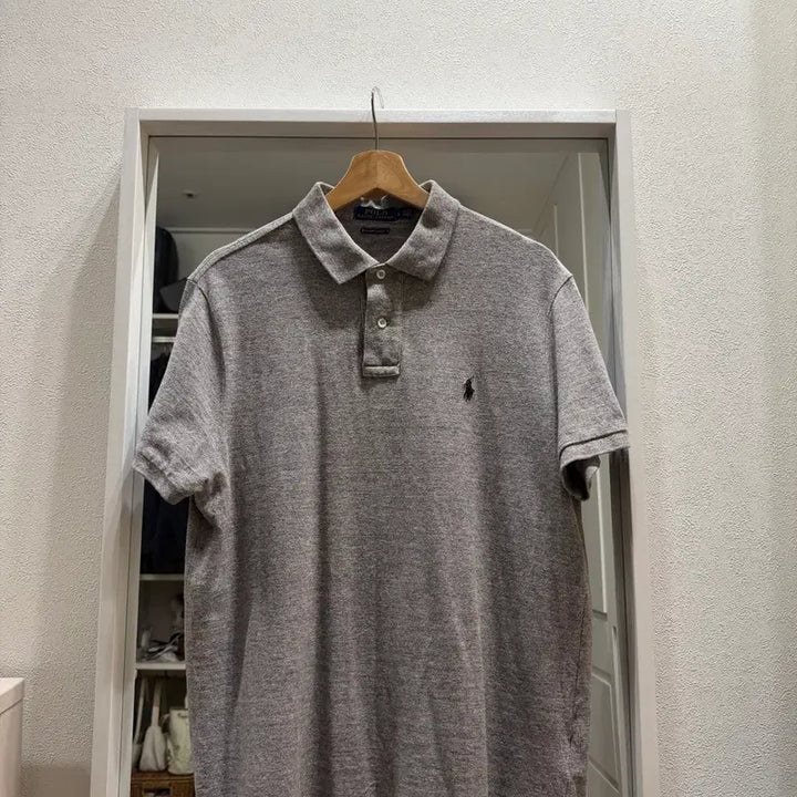 [SOLD OUT] [폴로랄프로렌] 커스텀 슬림핏 반팔 카라티 그레이 L사이즈