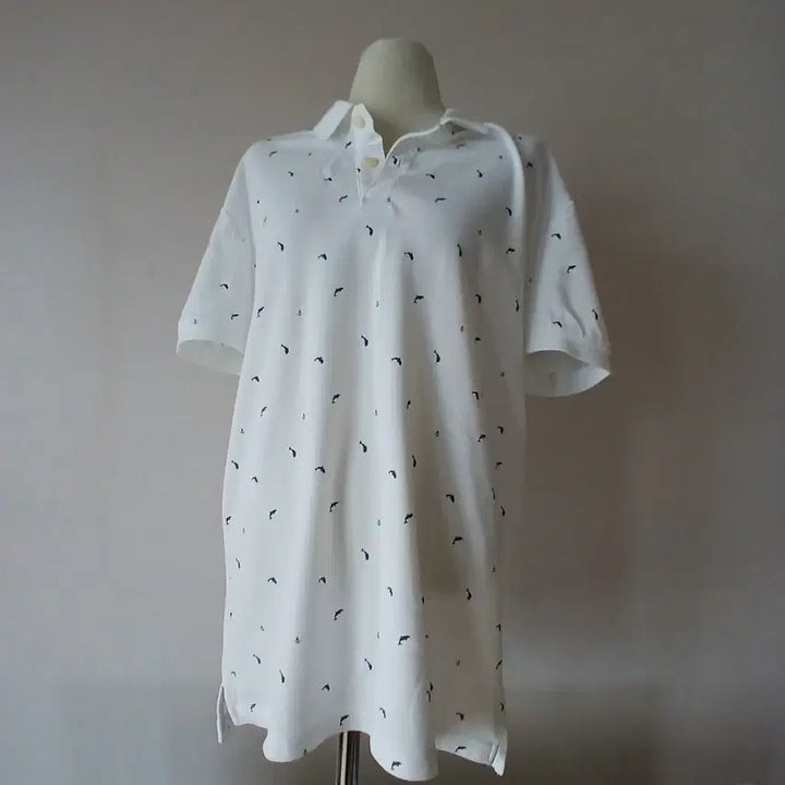 [BUNJANG] Giordano White Patterned Polo Shirt / 26-4 지오다노 화이트 패턴 카라티105