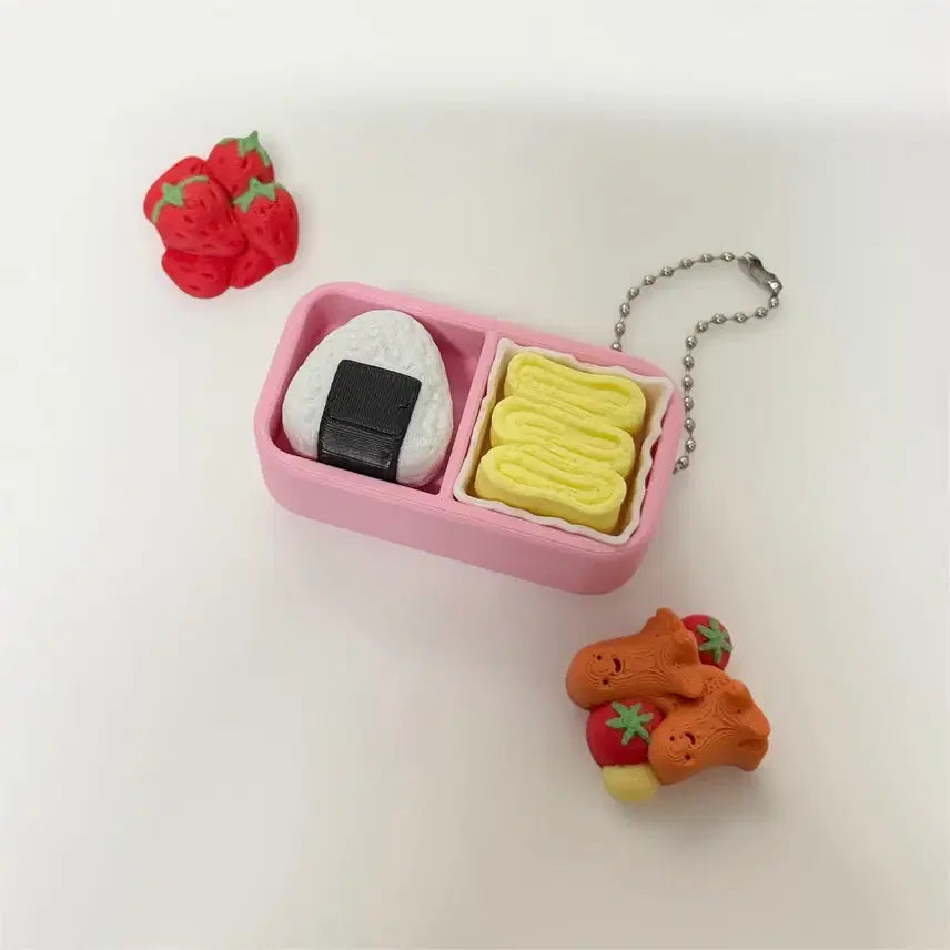 [BUNJANG] Lunchbox Clicker Keycap Keyring Fidget Toy / 도시락 2구 클리커 클릭커 키캡 키링 피젯토이