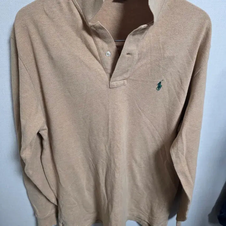 [BUNJANG] Polo Ralph Lauren Long Sleeve Polo Shirt / [M] 정품 폴로 랄프로렌 롱슬리브 카라티 베이지