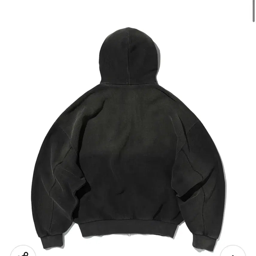 [SOLD OUT] 스웨이드 와플 후드집업 블랙
