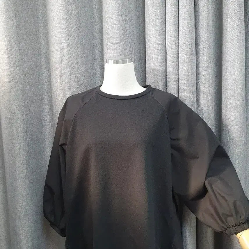 [BUNJANG] Black Puff Sleeve Vintage T-shirt / 77배색 퍼프 블랙티셔츠