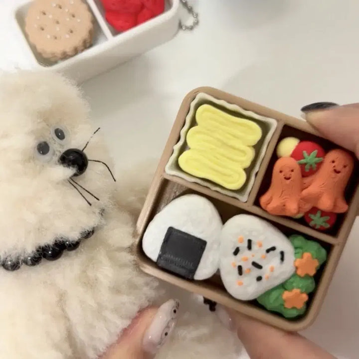 [BUNJANG] 3-Slot Bento Box Clicker Keycap Keyring Fidget Toy / 도시락 3구 클리커 클릭커 키캡 키링 피젯토이