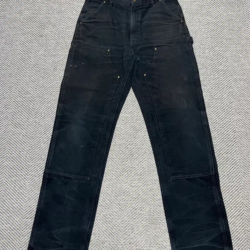 [BUNJANG] Carhartt Double Knee Black Dungaree Fit Jeans / 칼히트 더블니 블랙 덩가리핏 34x36