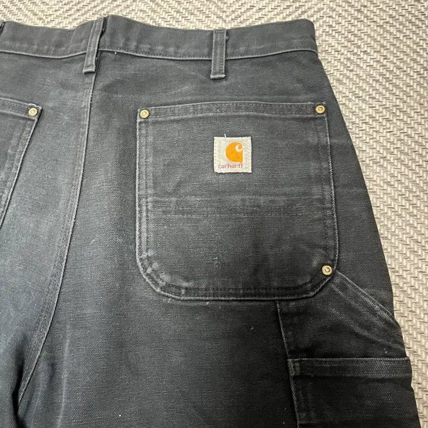 [BUNJANG] Carhartt Double Knee Black Dungaree Fit Jeans / 칼히트 더블니 블랙 덩가리핏 34x36