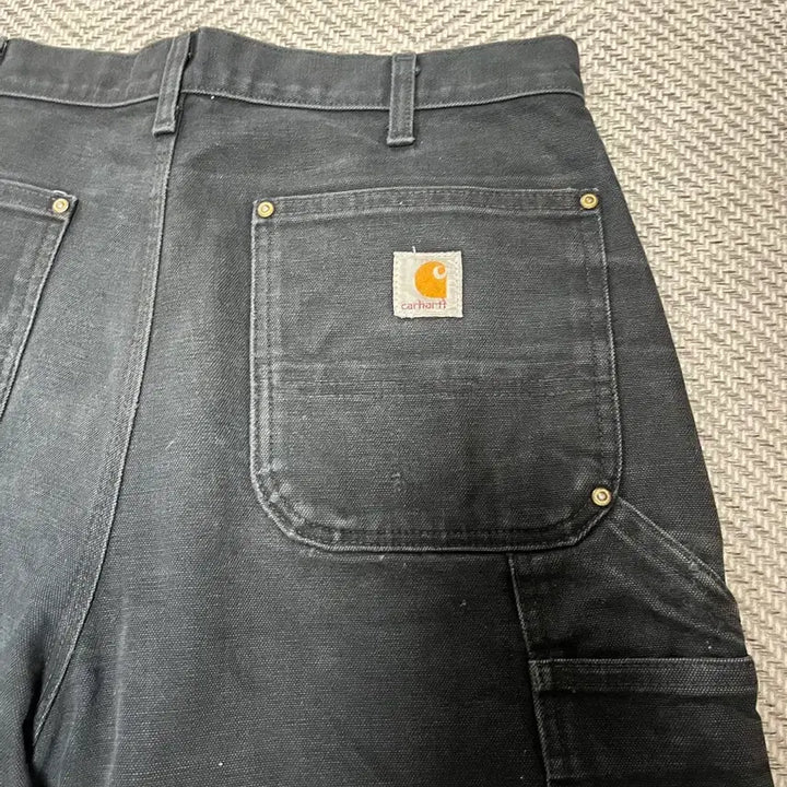[BUNJANG] Carhartt Double Knee Black Dungaree Fit Jeans / 칼히트 더블니 블랙 덩가리핏 34x36