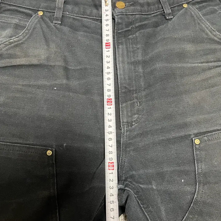 [BUNJANG] Carhartt Double Knee Black Dungaree Fit Jeans / 칼히트 더블니 블랙 덩가리핏 34x36