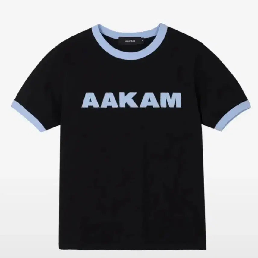 [SOLD OUT] 아캄 블랙 블루 반팔 로고 링거 티셔츠 반팔