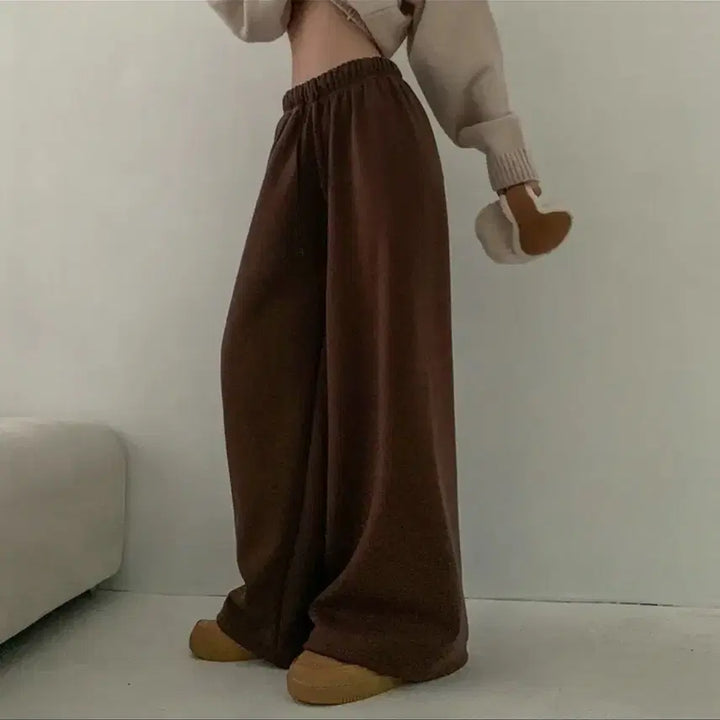 [BUNJANG] 모어러블 밀카 와이드핏 트레이닝 밴딩 롱팬츠 밤색 / 모어러블 밀카 와이드핏 트레이닝 밴딩 롱팬츠 밤색