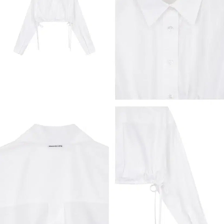 [SOLD OUT] [XS] 알렉산더왕 알왕 사이드 스트링 크롭 셔츠 화이트